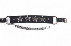 Almax Black Leather Boot Strap w/ Nickel Stars