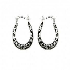 Filigree Horseshoe Hoop Earrings