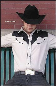 Men's White Horse Contrasting Yolk Shirt